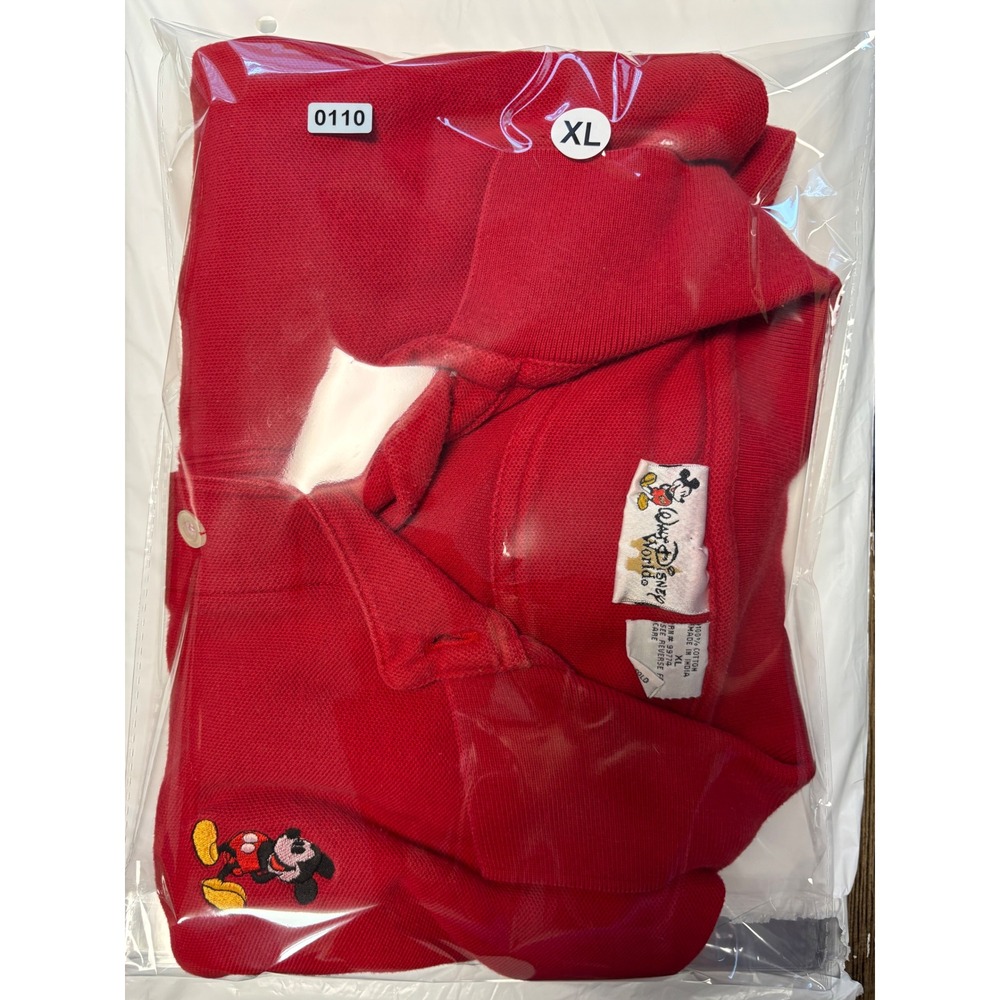 Walt Disney World Mickey Mouse‎ Red Polo Shirt Mens XL Embroidered Cotton Pique - Picture 5 of 5